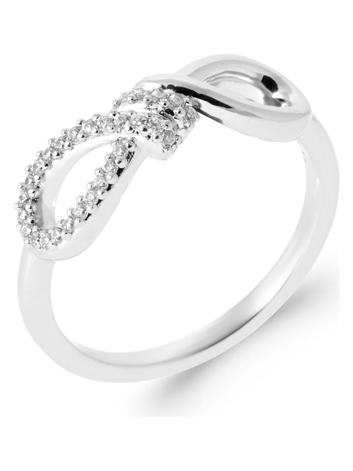 L'Atélier Précieux Srebrny pierścionek z cyrkoniami rozmiar: 50