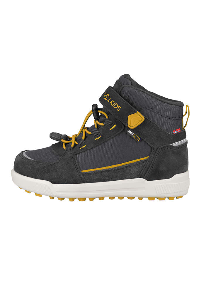 Trollkids Skórzane botki turystyczne "Gryllefjord Mid Cut" w kolorze antracytowym rozmiar: 28