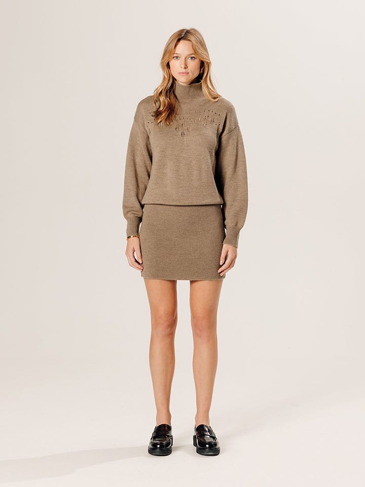 Rodier Wełniana sukienka w kolorze beżowym rozmiar: L