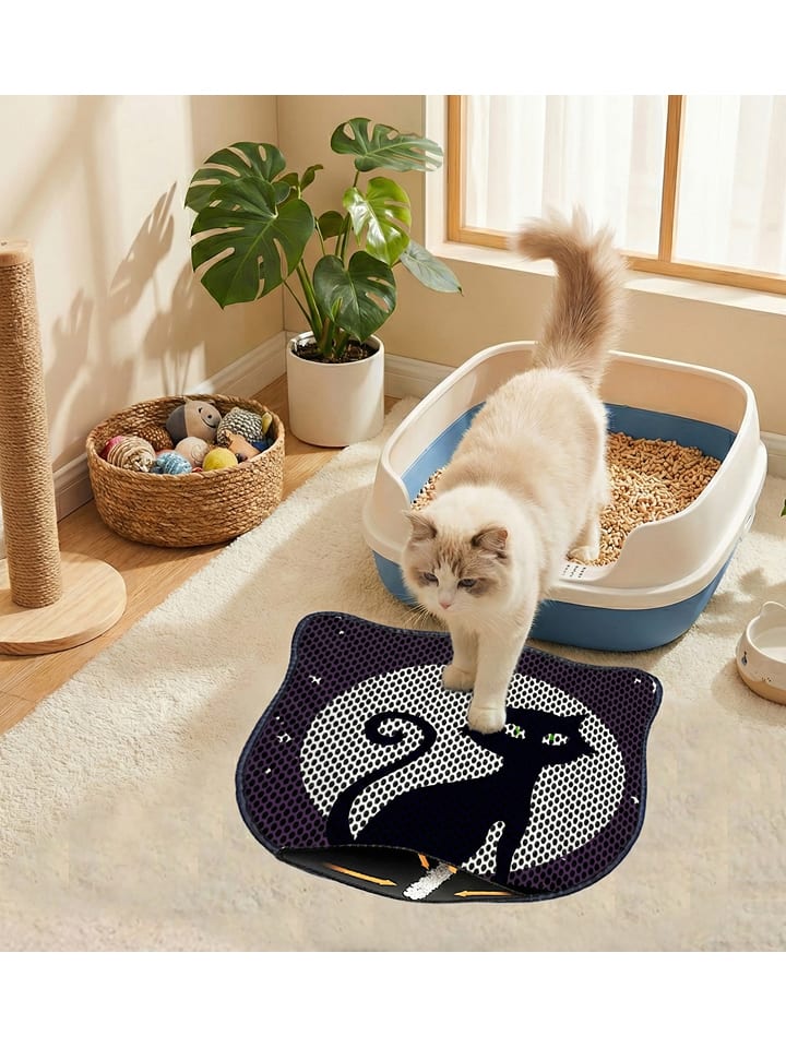 Paws&Whiskers Mata w kolorze czarnym pod kuwetę - 50 x 40 cm rozmiar: onesize