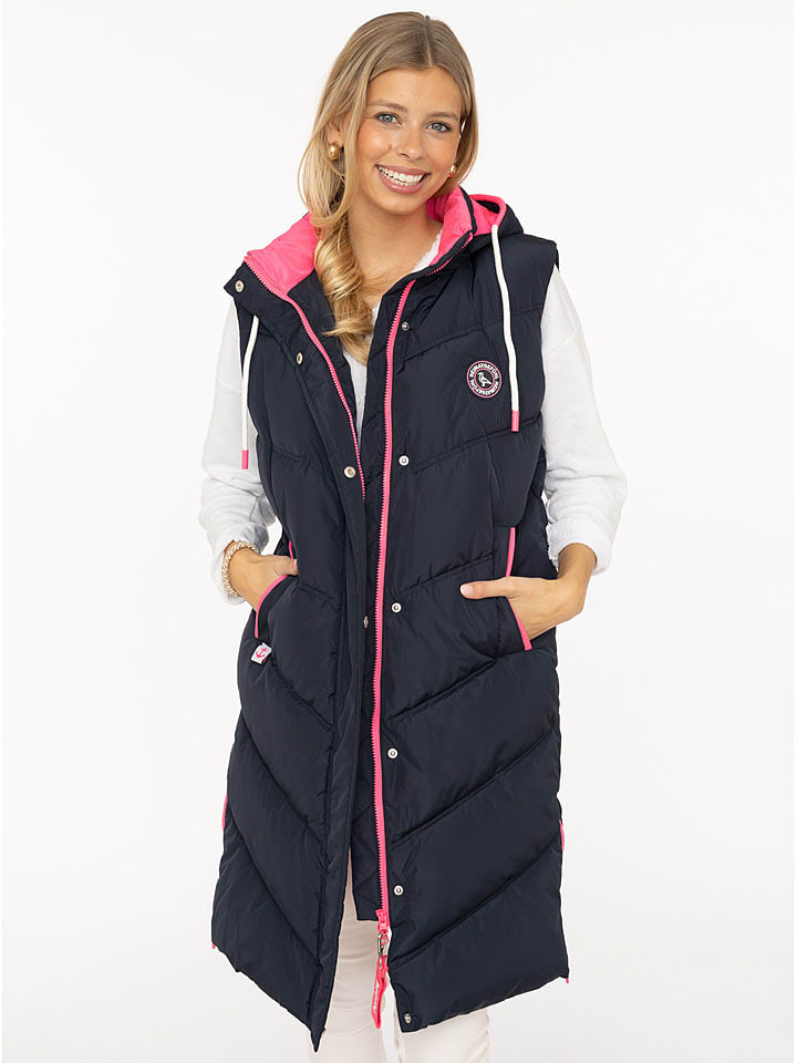 Zwillingsherz Kamizelka pikowana w kolorze granatowym rozmiar: XXL