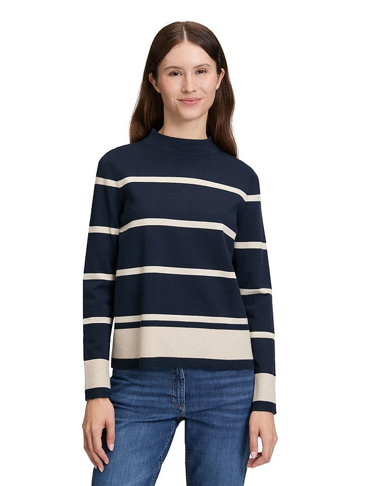 Betty Barclay Sweter w kolorze granatowo-kremowym rozmiar: 38