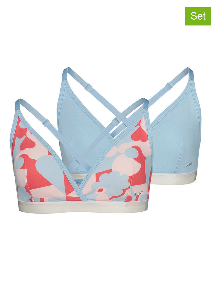 Skiny Topy (2 szt.) w kolorze błękitno-czerwonym rozmiar: 140