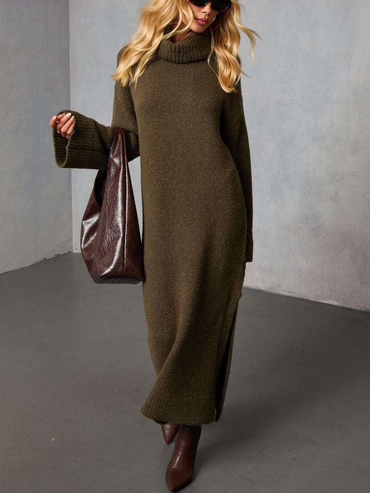 LA Angels Sukienka dzianinowa w kolorze khaki rozmiar: M