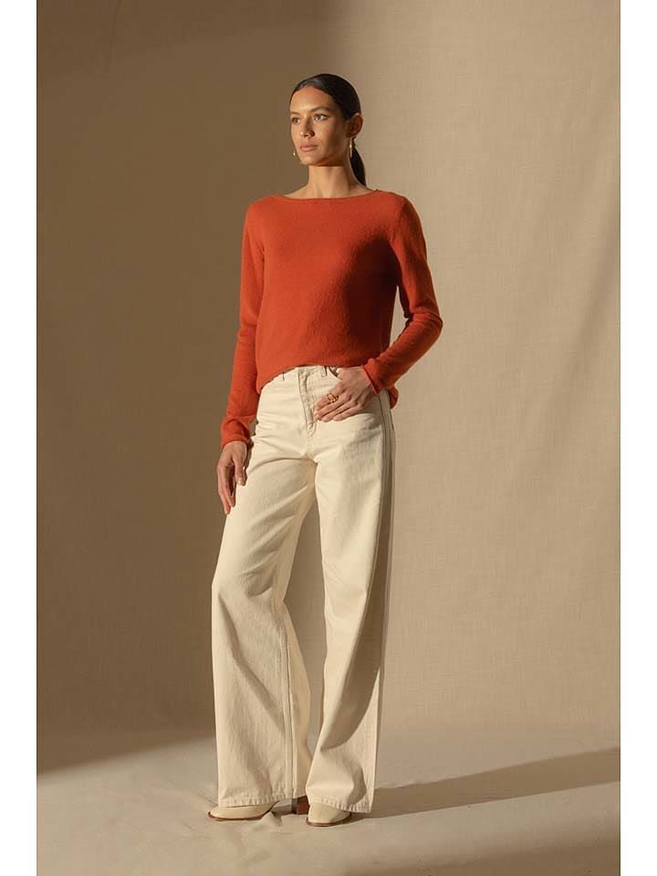 Perfect Cashmere Kaszmirowy sweter "Megan" w kolorze pomarańczowym rozmiar: S