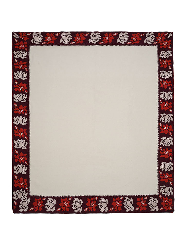 maryplaid Pled w kolorze kremowo-czerwonym rozmiar: 160x180 cm