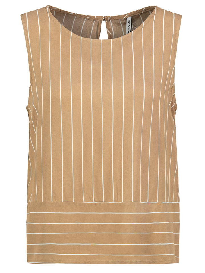 Fresh Made Top w kolorze jasnobrązowo-białym rozmiar: M