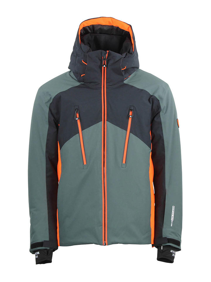 Peak Mountain Kurtka narciarska "Crampon" w kolorze zielono-pomarańczowym rozmiar: XL