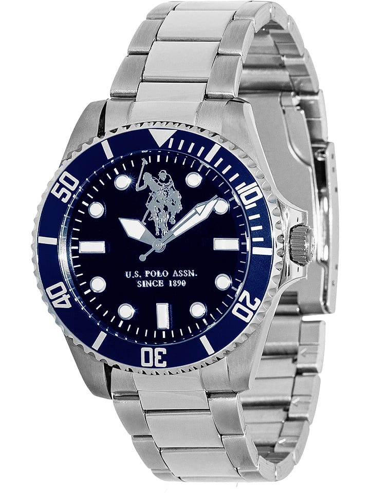 U.S. Polo Assn. Zegarek kwarcowy w kolorze srebrno-granatowym rozmiar: onesize