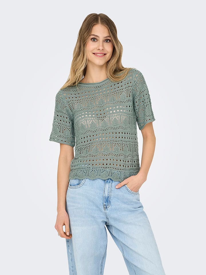 JDY Koszulka dzianinowa w kolorze zielonym rozmiar: L