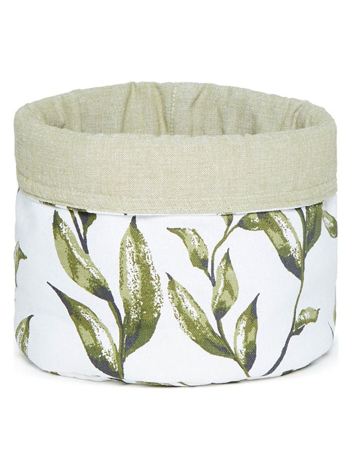 Sauter Koszyk w kolorze biało-zielonym - wys. 21 x Ø 20 cm rozmiar: onesize