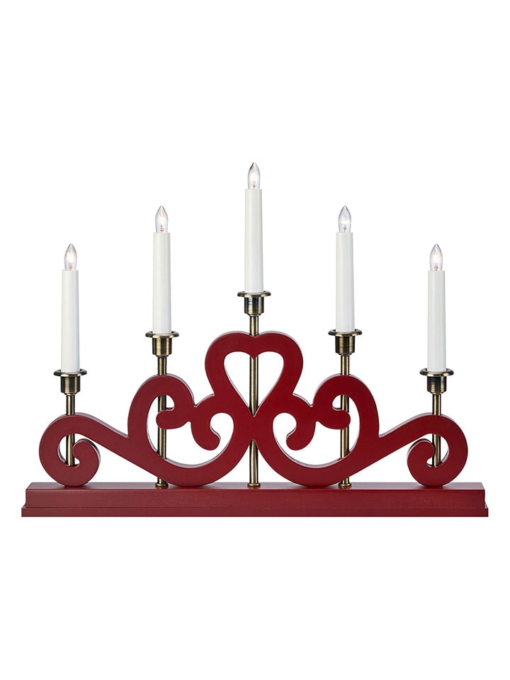Marksljöd Lampa adwentowa "Enerby" w kolorze czerwonym - 47 x 35,5 cm rozmiar: onesize