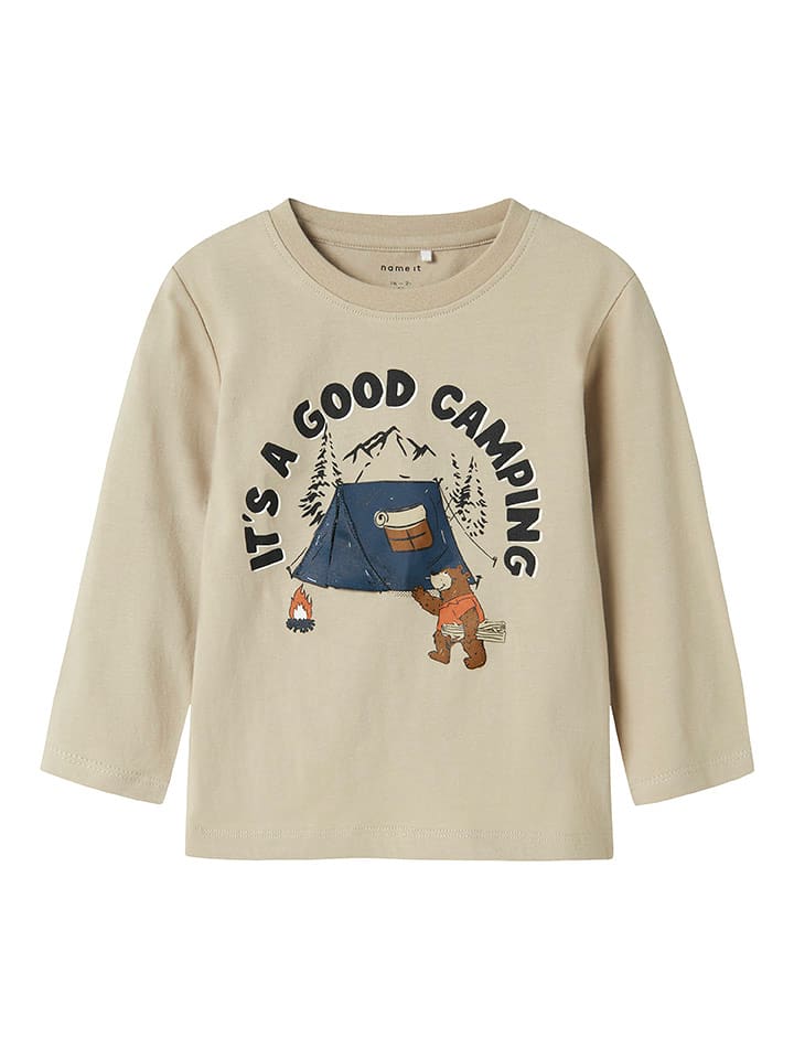 name it Koszulka "Olen" w kolorze beżowym rozmiar: 116