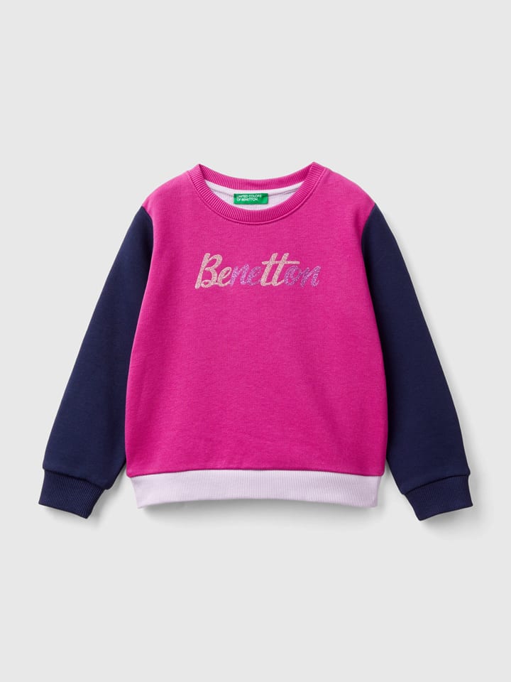 Benetton Bluza w kolorze fioletowo-granatowo-różowym rozmiar: 82