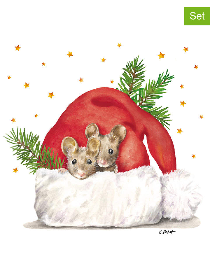 ppd Serwetki (40 szt.) "Get cozy" w kolorze czerwono-zielonym rozmiar: onesize