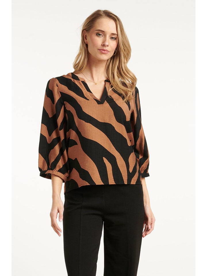 Smashed Lemon Bluzka w kolorze jasnobrązowo-czarnym rozmiar: XL