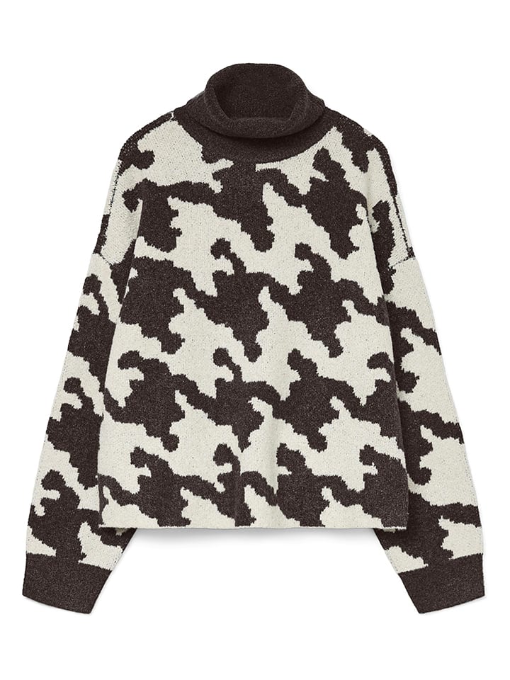 Vero Moda Golf w kolorze kremowo-ciemnobrązowym rozmiar: XL