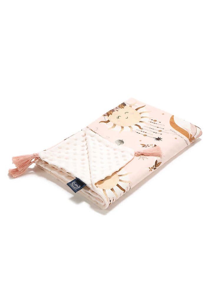 La Millou Dwustronny kocyk "Light Średniaka Velvet" w kolorze różowzm ze wzorem rozmiar: 80x100 cm