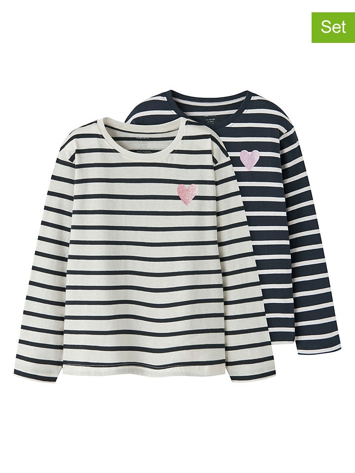 name it Koszulki (2 szt.) "Tenisa" w kolorze biało-czarnym rozmiar: 122/128