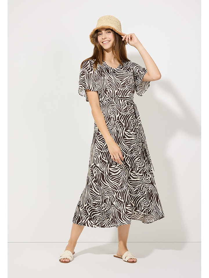 More & More Sukienka w kolorze brązowo-kremowym rozmiar: 42