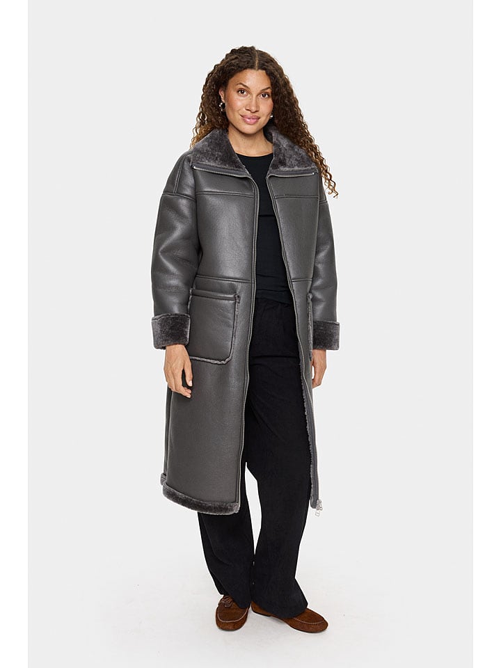 SAINT TROPEZ Płaszcz zimowy w kolorze antracytowym rozmiar: S