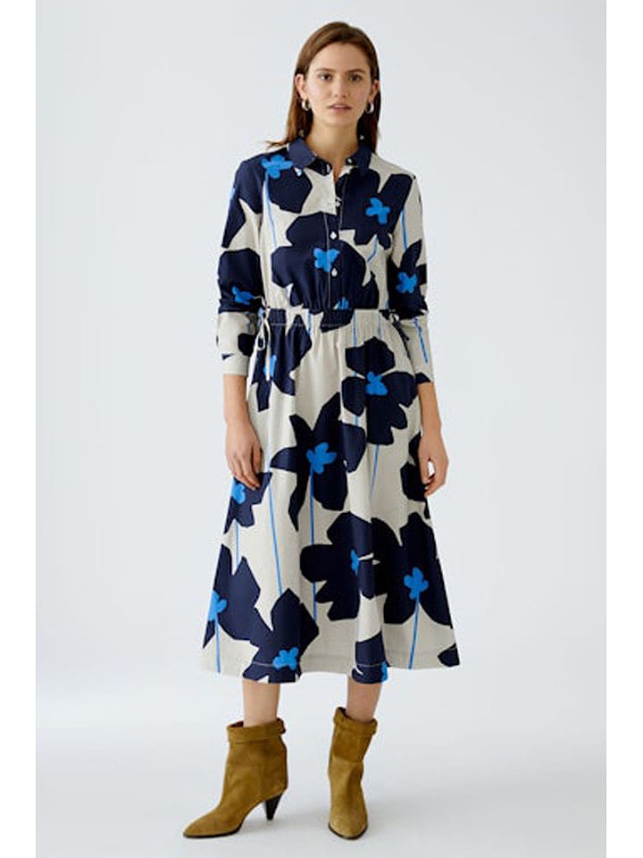 Oui Sukienka w kolorze kremowo-granatowym rozmiar: 36