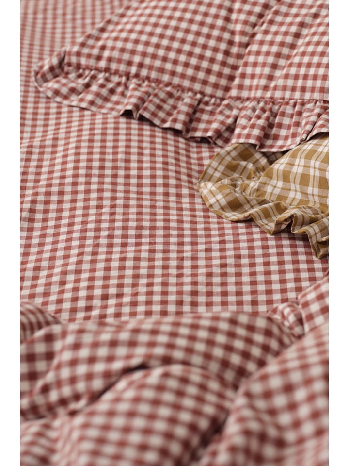 Ellos Home Prześcieradło "Sonneli" w kolorze czerwonym na gumce rozmiar: 90x200 cm