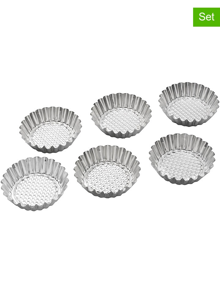 Pedrini Foremki (6 szt.) w kolorze srebrnym do tartaletek rozmiar: onesize