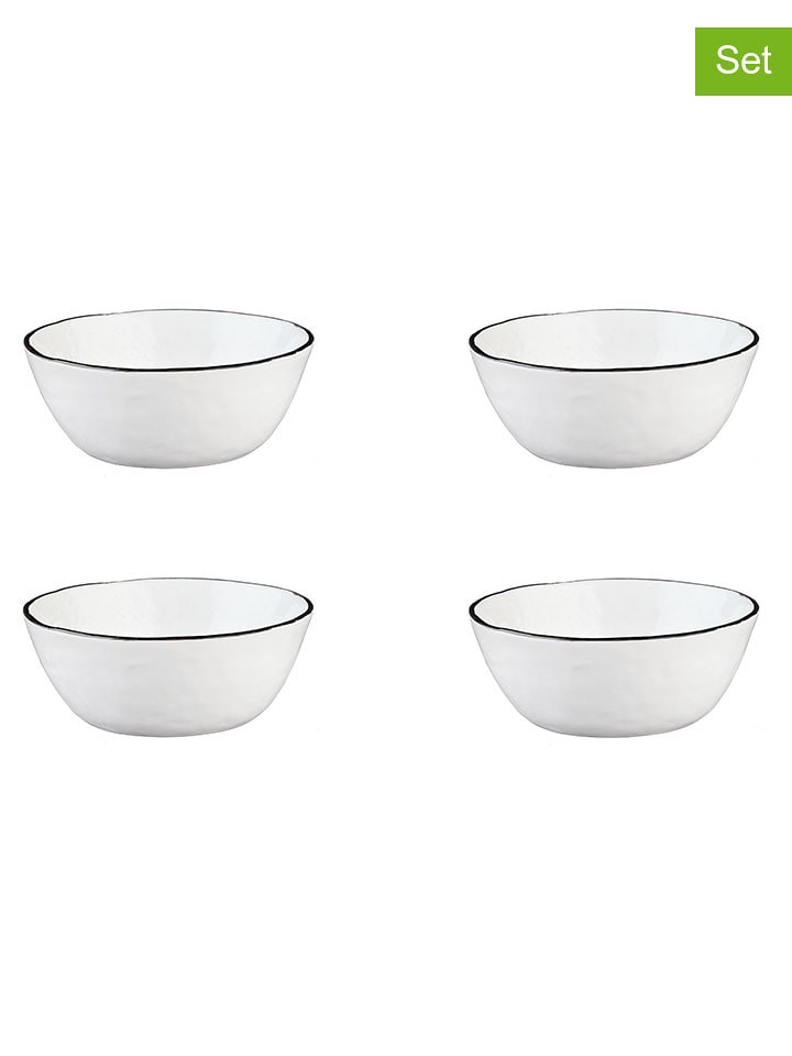 Björn Miski śniadaniowe (4 szt.) "Pure" w kolorze biało-czarnym - Ø 16 cm rozmiar: onesize