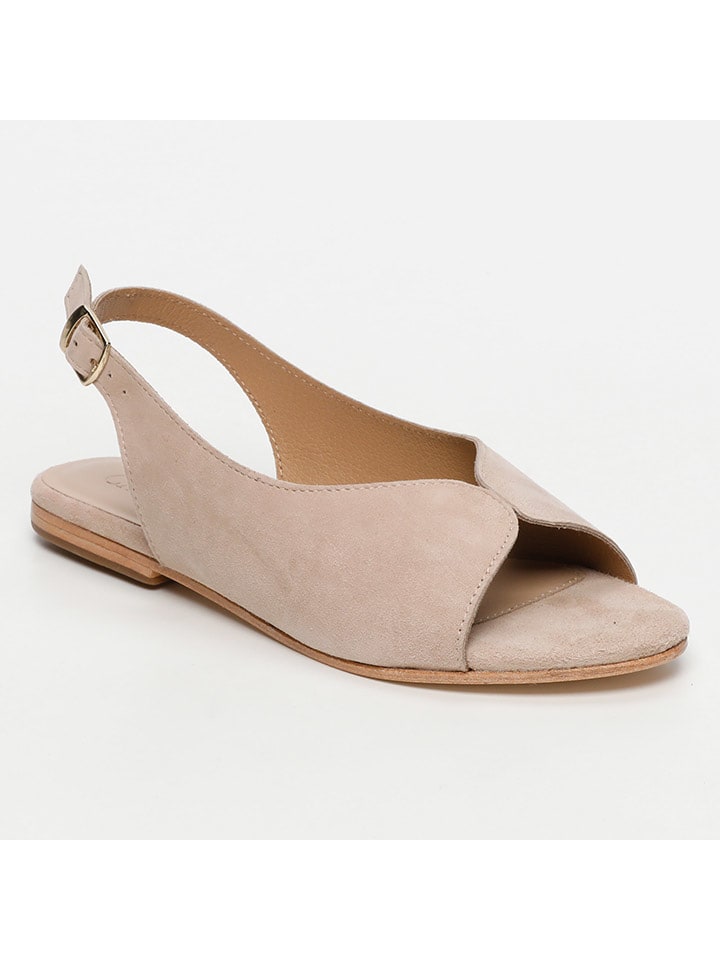 CALANK Skórzane sandały w kolorze beżowym rozmiar: 39