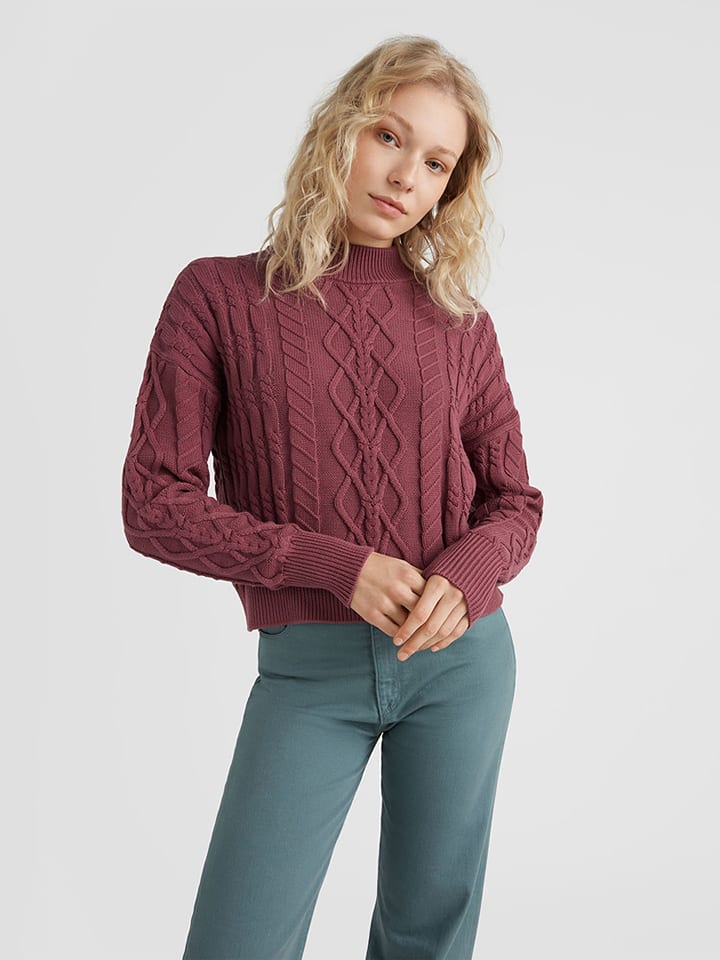 O'Neill Sweter "Cable Knit" w kolorze fioletowym rozmiar: L