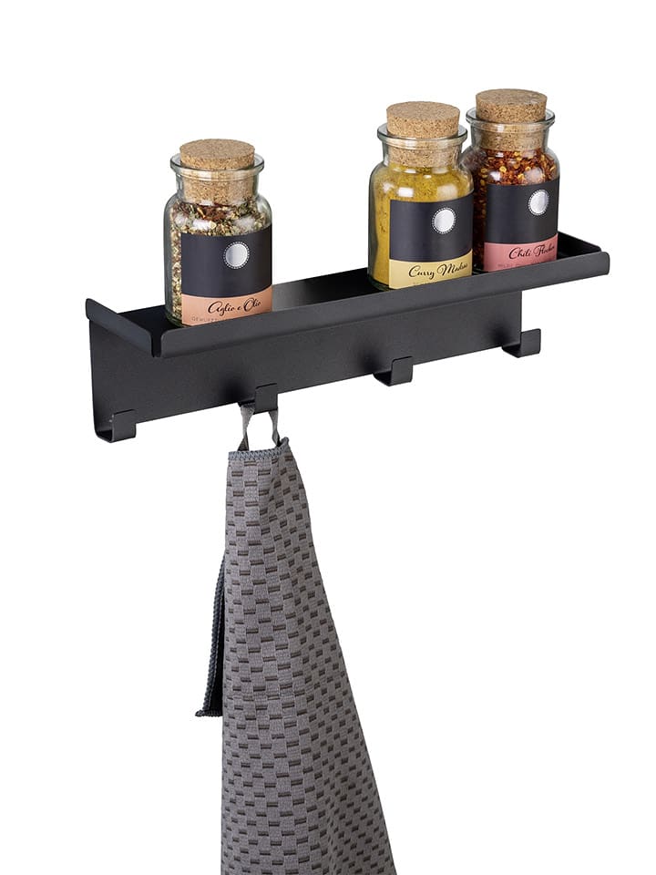 Wenko Listwa "Ima" w kolorze czarnym z haczykami - dł. 30 cm rozmiar: onesize