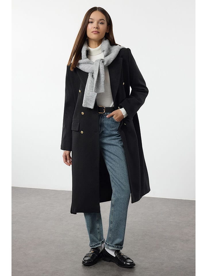 trendyol Płaszcz zimowy w kolorze czarnym rozmiar: 38