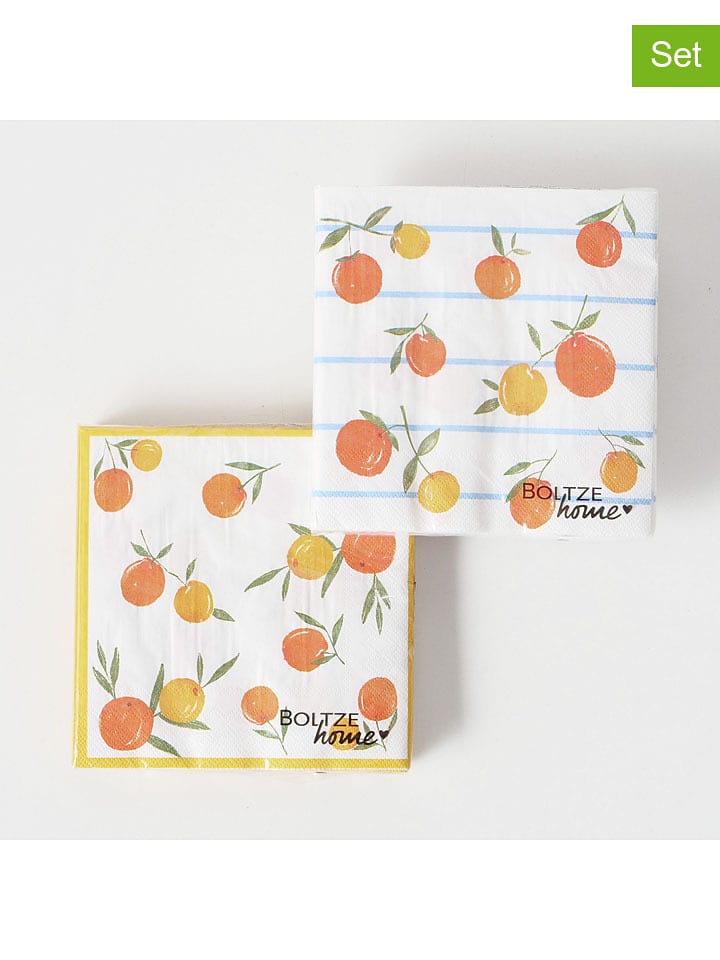 Boltze Serwetki (40 szt.) "Fruits" w kolorze pomarańczowo-żółtym rozmiar: onesize