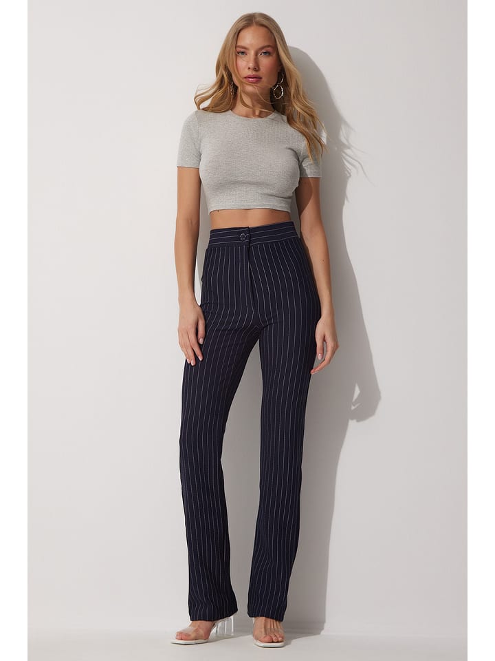 Happiness Istanbul Spodnie w kolorze granatowym rozmiar: 40