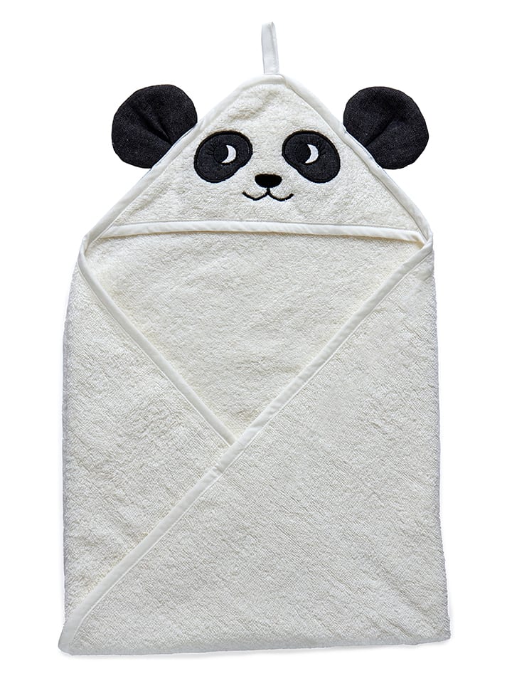 roommate Ręcznik "Panda" w kolorze biało-czarnym z kapturem - 75 x 75 cm rozmiar: onesize