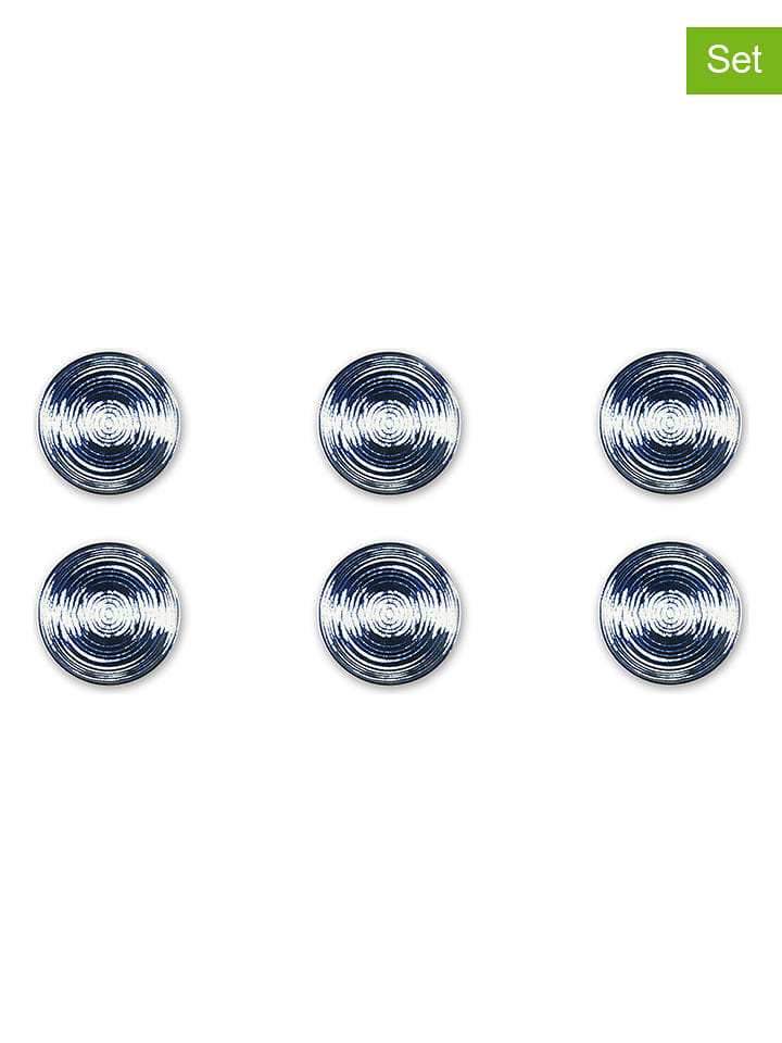 Trendy Kitchen by EXCÉLSA Talerzyki deserowe (6 szt.) "Ermes" w kolorze granatowo-białym - Ø 20 cm rozmiar: onesize