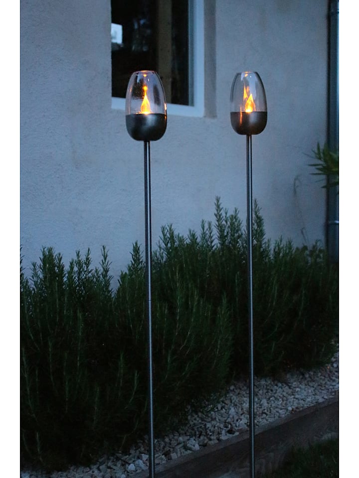 lumisky Lampa solarna LED "Olympe" w kolorze srebrnym - wys. 113 cm rozmiar: onesize