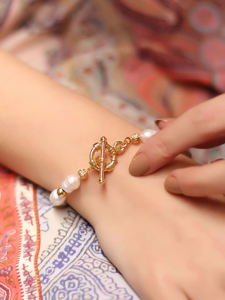 Pierres delicates Pozłacana bransoletka z perłami rozmiar: onesize