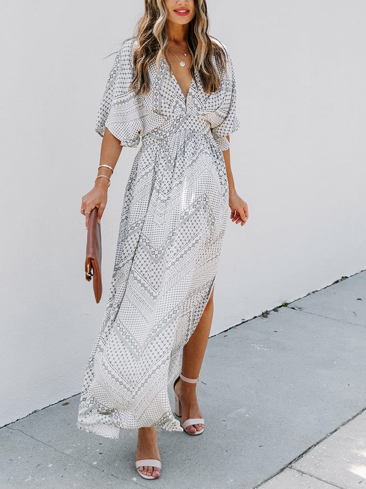Milan Kiss Sukienka w kolorze biało-szarym rozmiar: XL