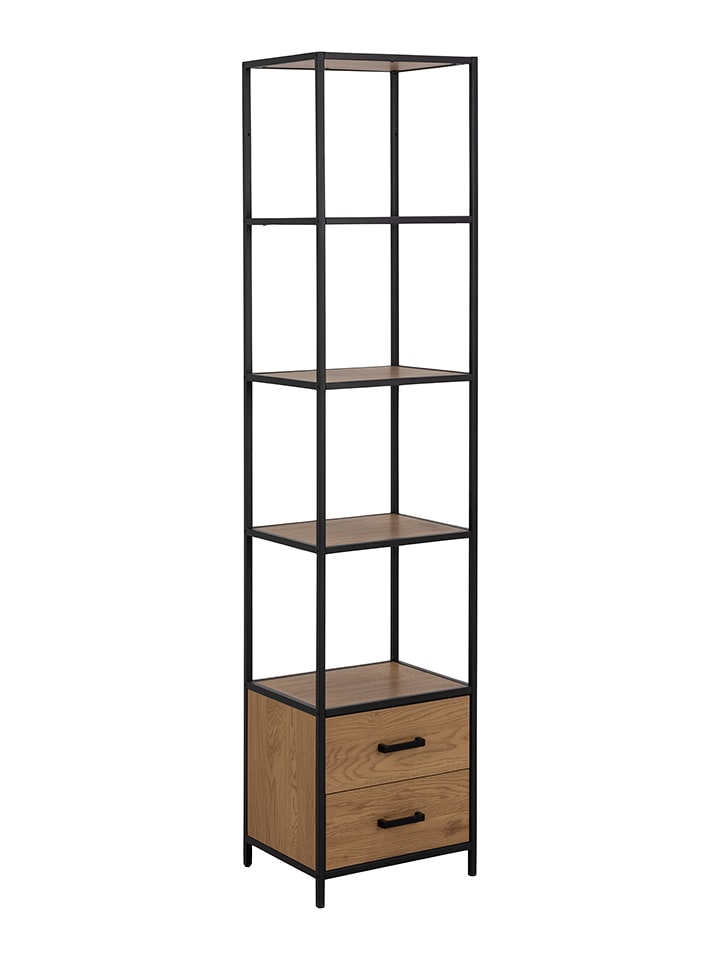 Actona Regał "Seaford" w kolorze czarnym na książki - 42 x 185 x 35 cm rozmiar: onesize