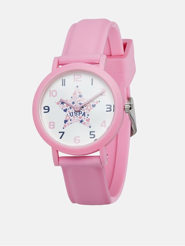 U.S. Polo Assn. Zegarek kwarcowy w kolorze biało-jasnoróżowym rozmiar: onesize