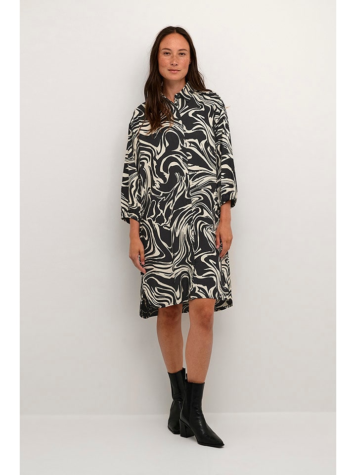 Kaffe Sukienka w kolorze czarno-kremowym rozmiar: 36