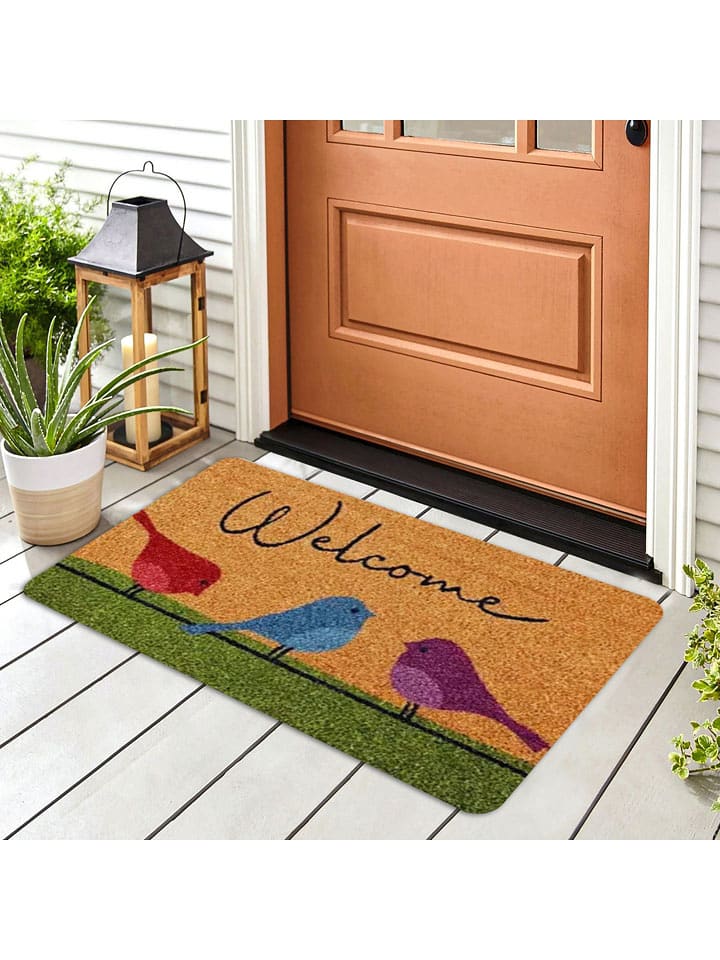 Conceptum Hypnose Wycieraczka w kolorze jasnobrązowym ze wzorem rozmiar: 40x70 cm