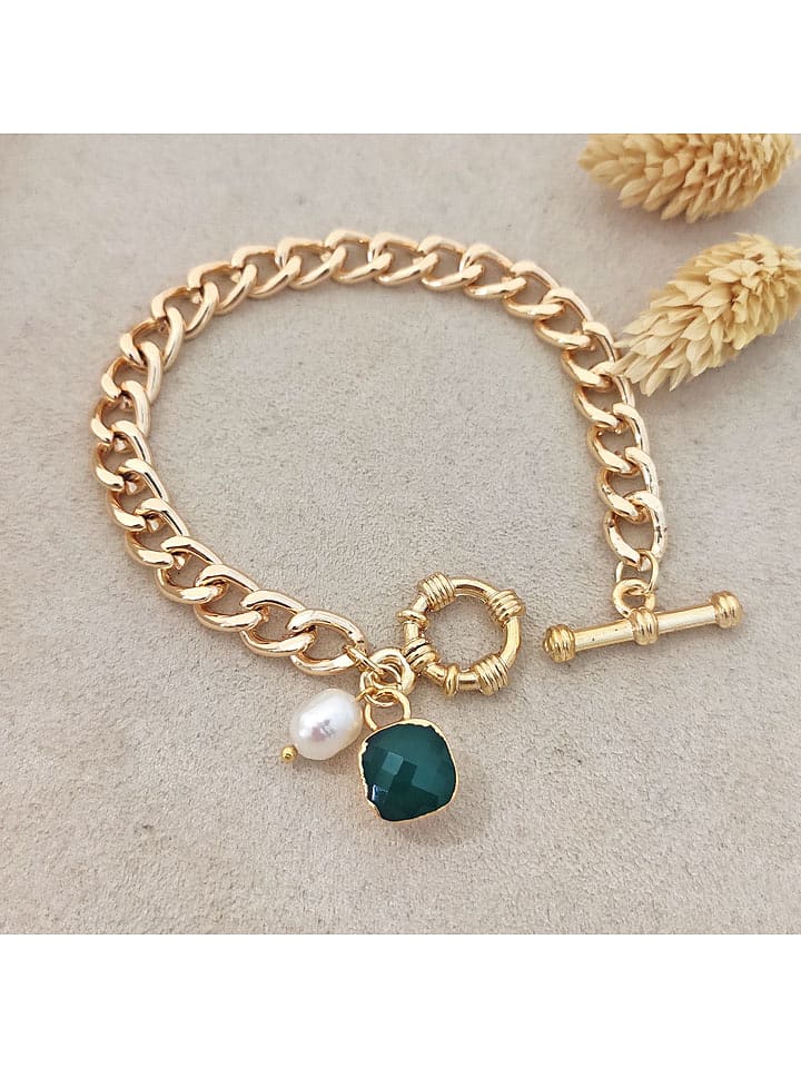 Nakkash Pozłacana bransoletka z kryształem rozmiar: onesize