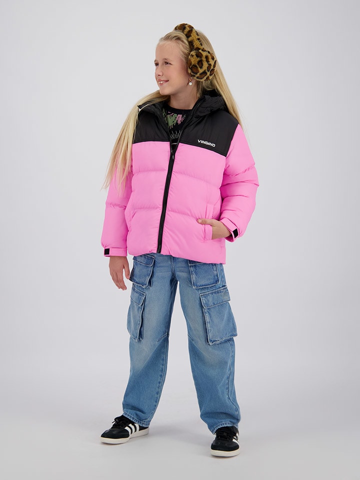 Vingino Kurtka zimowa "Thorther" w kolorze jasnoróżowo-czarnym rozmiar: 140