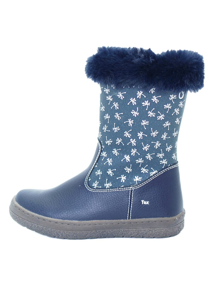 lamino Skórzane kozaki zimowe w kolorze granatowym rozmiar: 30