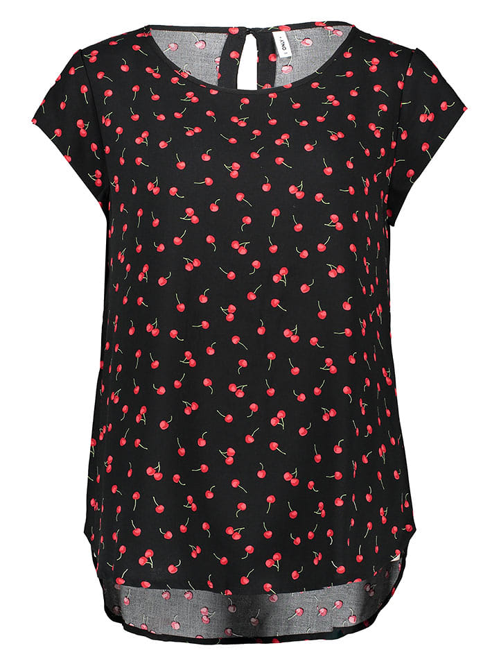 ONLY Koszulka w kolorze czarno-czerwonym rozmiar: 36