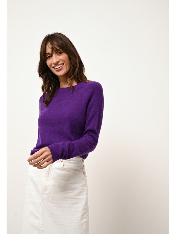 Just Cashmere Kaszmirowy sweter "Rebecca" w kolorze fioletowym rozmiar: XXL