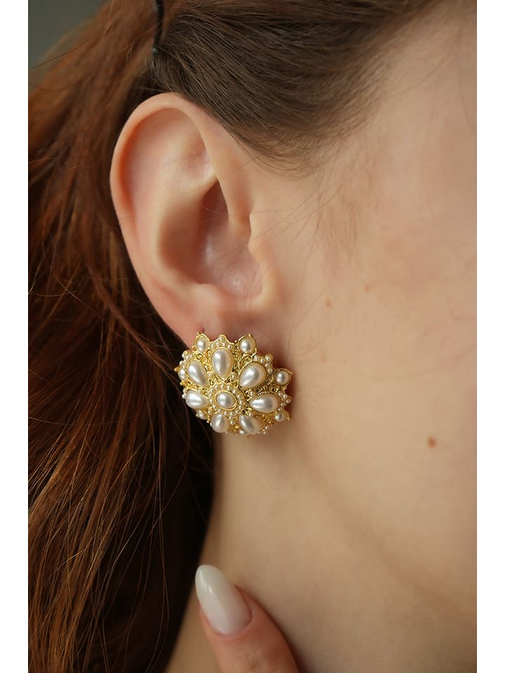 Pierres delicates Pozłacane kolczyki z masą perłową rozmiar: onesize